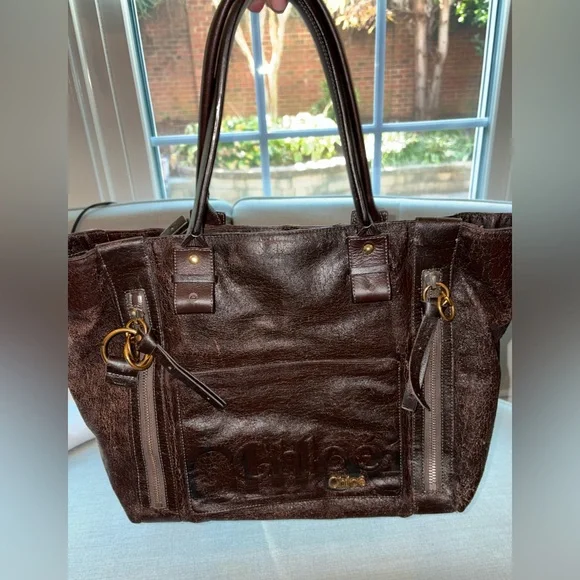 Chloe Eclipse Chocolate Brown Leather Tote Bag Chloe Eclipse Chocolate Brown Leather Tote Bag